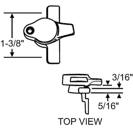 Strybuc HANDLESS FASTENER WHITE BRONZE 32-450